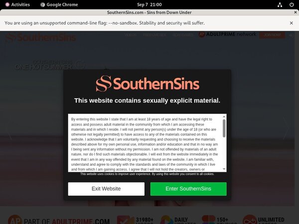 Sign Up Southern Sins Free