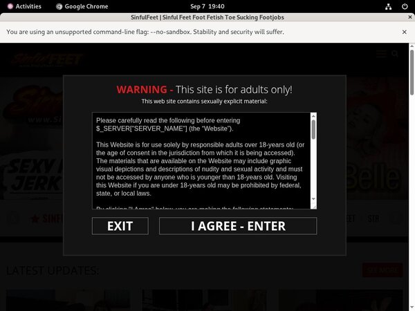 Sinful Feet Paypal Access