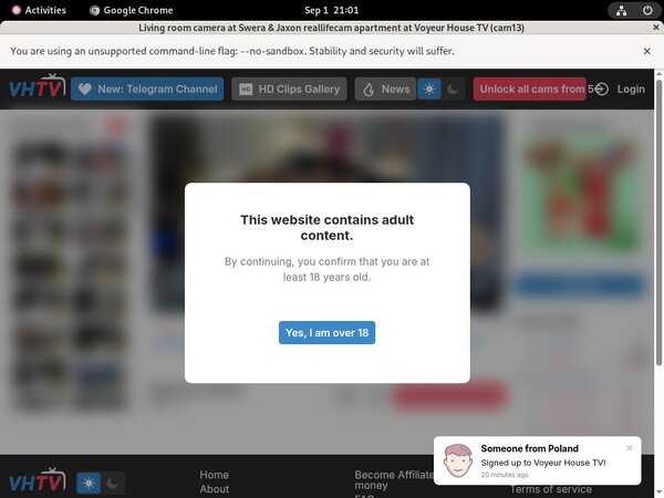 Voyeur House TV Account Login